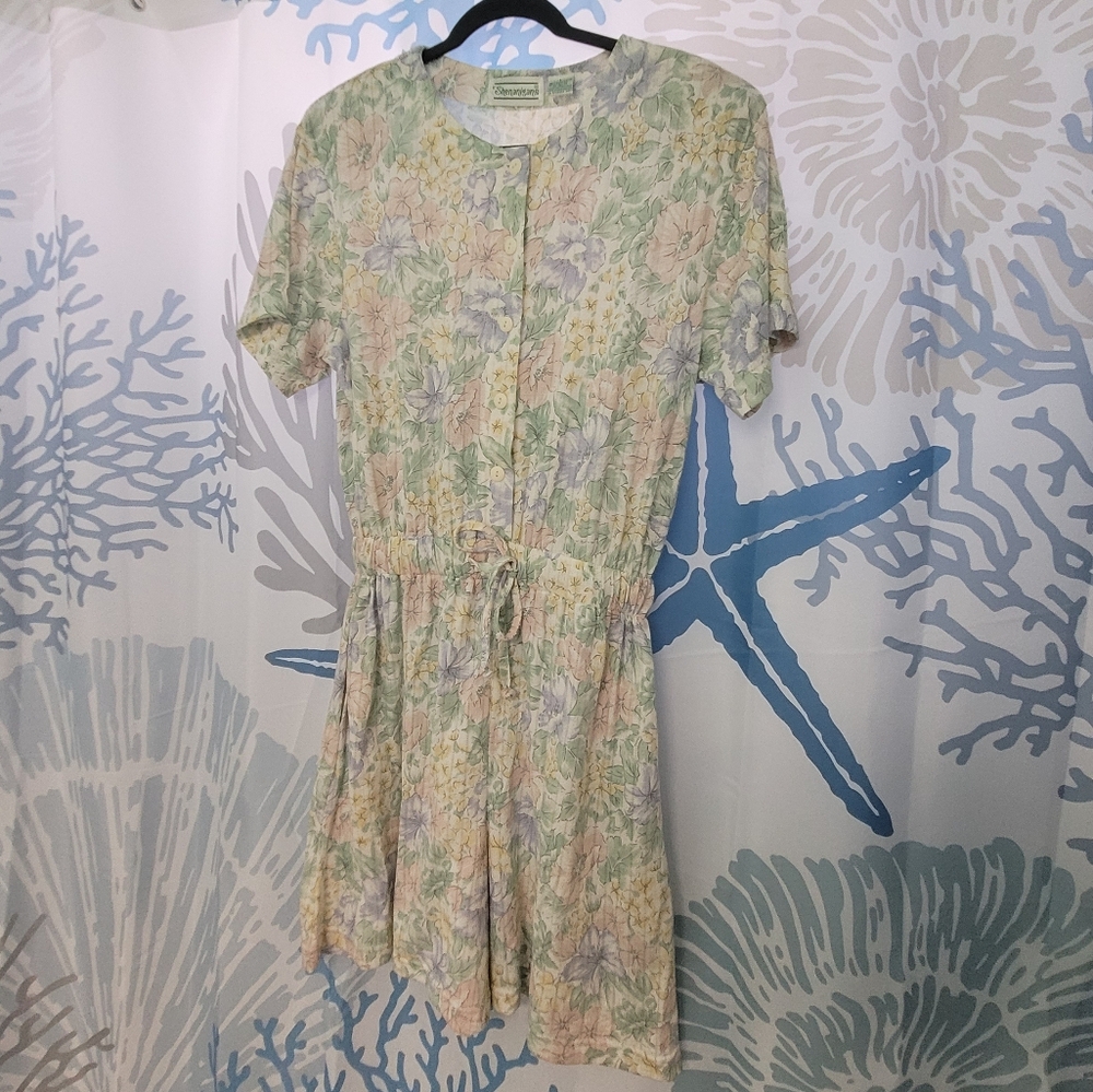 Vintage pastel floral playsuit romper